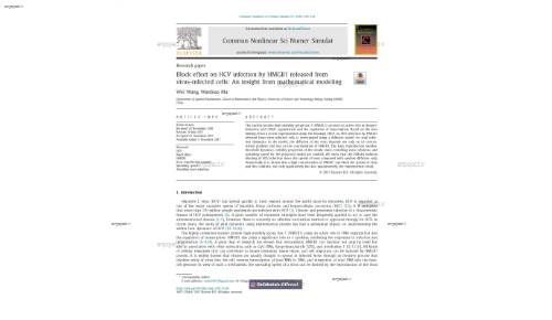Block effect on HCV infection by HMGB1 released fromvirus-infected cells: An insight from mathematical modeling